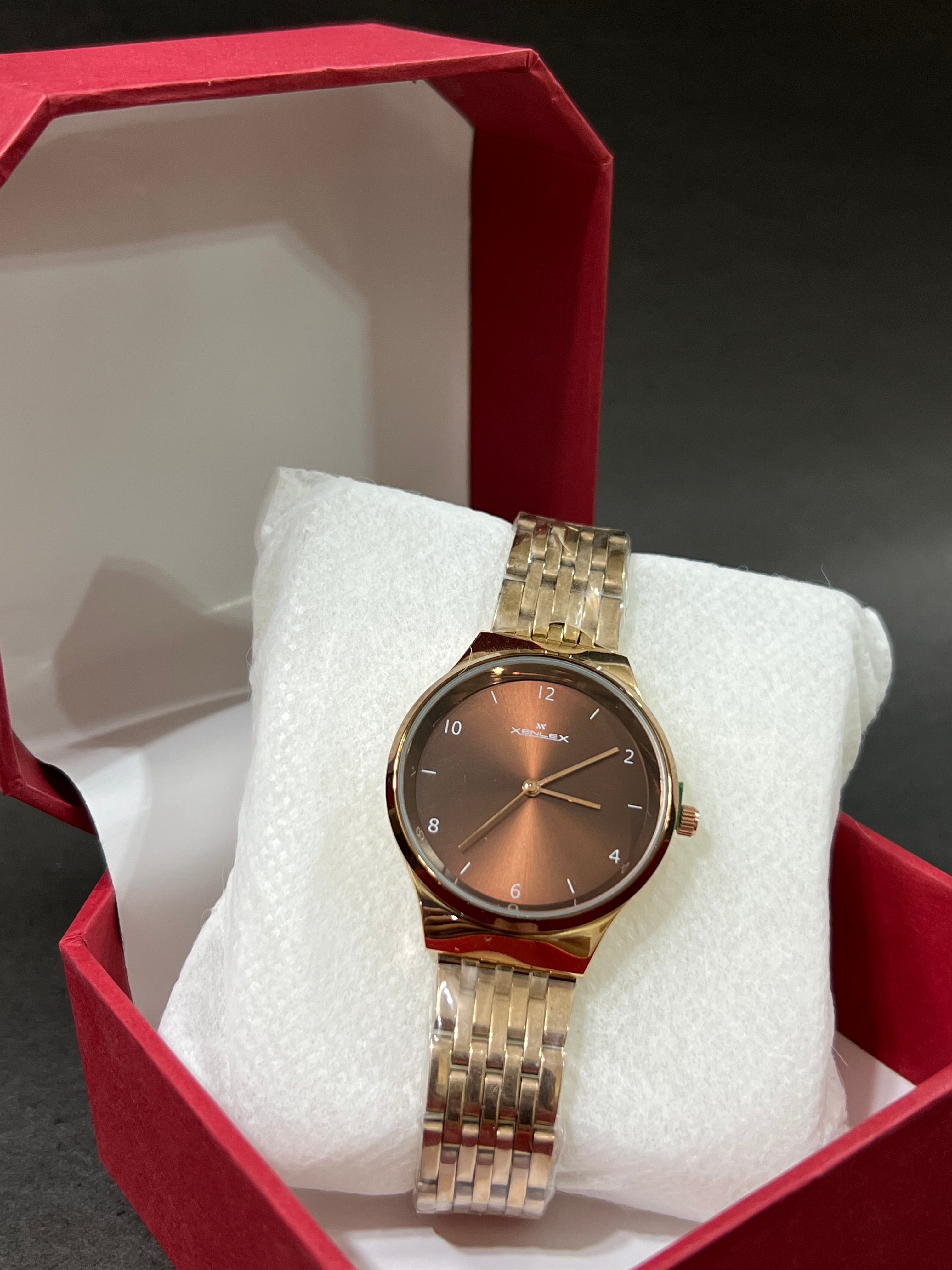 Ladies Xerlex Rose Gold-Tone Minimalist Watch
